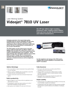 Thông số kỹ thuật về Máy in Videojet 7810 cho dây chuyền dược phẩm